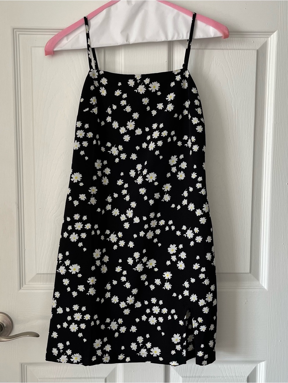NWOT Princess Polly Adrianna Ruched Back Y2K Daisy Mini Dress in Black size 4
